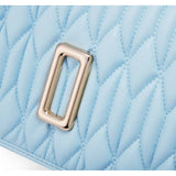 Light Blue Ruched Bag – Trendy Leather Top Handle Handbag