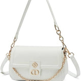 White Brushed Shoulder Bag – Elegant Everyday Side Carry Bag