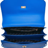 Blue Office Handbag – Trendy Medium-Sized Leather Shoulder Bag