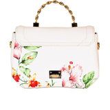 White Floral Twist Bag – Stylish Everyday Tote with Floral Design