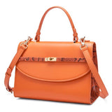 Orange Office Bag – Elegant Leather Crossbody Handbag