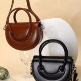 Black Saddle Bag – Classic Leather Sling Bag for Women