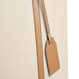 Beige & Brown Large Leather Tote - Elegant & Spacious
