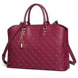 Burgundy Large Leather Tote - Work & Travel Shoulder Bag