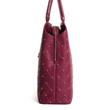 Burgundy Large Leather Tote - Work & Travel Shoulder Bag