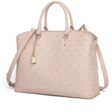 Beige Large Leather Tote - Work & Travel Shoulder Bag