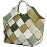 Green Woven Leather Basket Bag - Stylish Handcrafted Tote