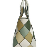 Green Woven Leather Basket Bag - Stylish Handcrafted Tote