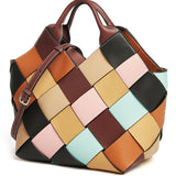 Brown Woven Leather Basket Bag - Stylish Handcrafted Tote