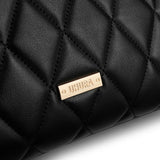 Black Genuine Leather Crossbody Bag - Chain Sling Shoulder Purse