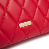 Red Genuine Leather Crossbody Bag - Chain Sling Shoulder Purse