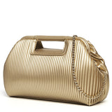 Gold Faux Leather Clutch - Elegant & Compact Purse