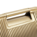 Gold Faux Leather Clutch - Elegant & Compact Purse