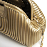 Gold Faux Leather Clutch - Elegant & Compact Purse