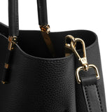 Soft Black Leather Tote - Spacious Handbag for Work & Travel
