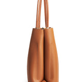 Soft Brown Leather Tote - Spacious Handbag for Work & Travel