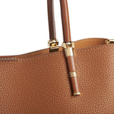 Soft Brown Leather Tote - Spacious Handbag for Work & Travel