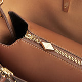 Soft Brown Leather Tote - Spacious Handbag for Work & Travel