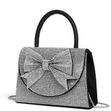 Silver Rhinestone PU Leather Clutch - Elegant Party Purse