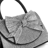 Silver Rhinestone PU Leather Clutch - Elegant Party Purse