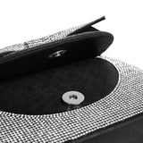 Silver Rhinestone PU Leather Clutch - Elegant Party Purse