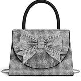 Silver Rhinestone PU Leather Clutch - Elegant Party Purse