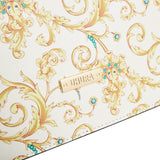 White Printed Leather Tote - Double Handle Shoulder Bag