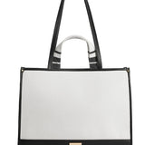 Black Double Handle Leather Tote - Large & Spacious