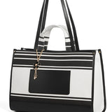 Black Double Handle Leather Tote - Large & Spacious