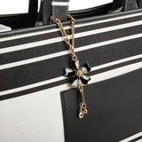 Black Double Handle Leather Tote - Large & Spacious