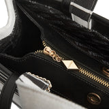 Black Double Handle Leather Tote - Large & Spacious