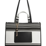 Black Double Handle Leather Tote - Large & Spacious