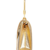 Gold Rhinestone PU Leather Clutch - Elegant Party Purse