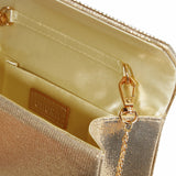 Gold Rhinestone PU Leather Clutch - Elegant Party Purse