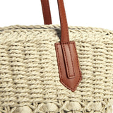 Brown Handmade Woven Straw Tote - Large Summer Beach Bag