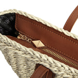 Brown Handmade Woven Straw Tote - Large Summer Beach Bag
