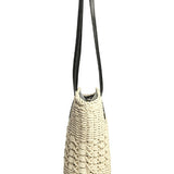 Black Handmade Woven Straw Tote - Large Summer Beach Bag
