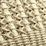 Black Handmade Woven Straw Tote - Large Summer Beach Bag