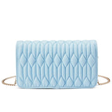 Light Blue Ruched Bag – Trendy Leather Top Handle Handbag