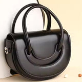 Black Saddle Bag – Classic Leather Sling Bag for Women