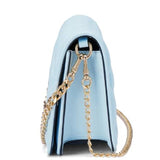 Light Blue Ruched Bag – Trendy Leather Top Handle Handbag