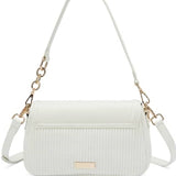 White Brushed Shoulder Bag – Elegant Everyday Side Carry Bag