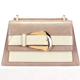 Cream Mini Chain Bag – Trendy Leather Shoulder Bag with Chain Detail