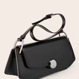Black Longline Bag – Vintage-Inspired Kiss Lock Shoulder Bag