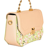Beige Floral Twist Bag – Floral Print Everyday Tote Bag