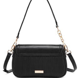 Black Brushed Shoulder Bag – Stylish & Lightweight Daily Handbag