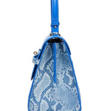 Blue Office Handbag – Trendy Medium-Sized Leather Shoulder Bag