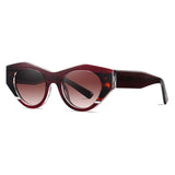 Uhura 1 Pack Burgundy Cat Eye Sunglasses Women Tortoise Shell Arms Gradient Lens