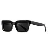 Uhura 1 Pack Black Oversized Rectangle Sunglasses for Women – Thick Frame Dark Lens Shades