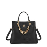 VIBRANT BLACK TEXTURED MEDIUM SIZE BAG